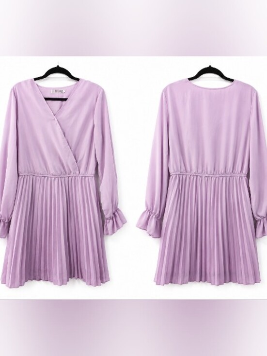 BBX Lephsnt Dresses & Skirts - BBX Lephant Soft Girl Cottagecore Lilac Pleated A-Line Dress Size XL